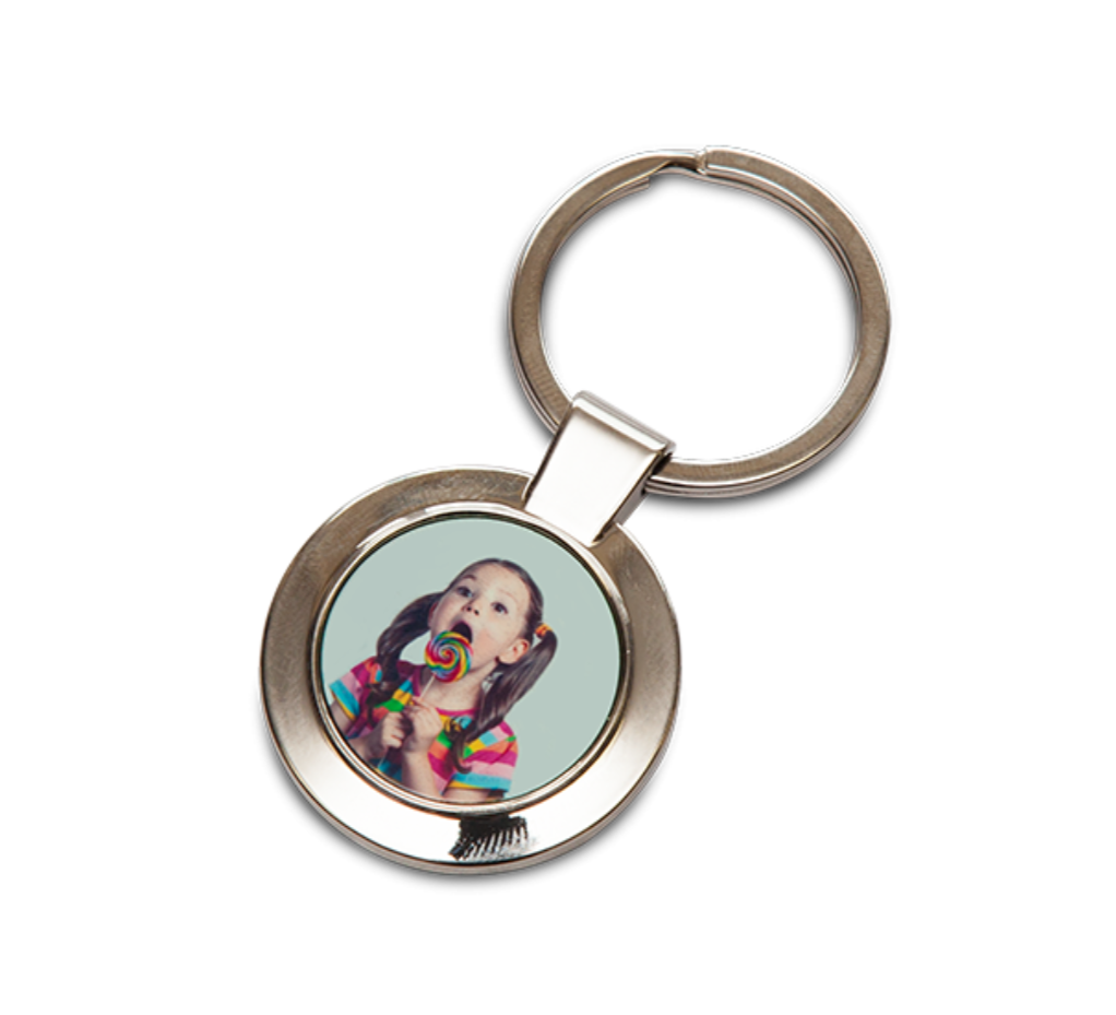 Custom Photo Round Keyring, Photograph Personalised Keyring